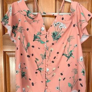 Express Floral Peach Blouse